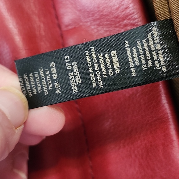 Fossil red genuine cowhide pebbled leather crossbody shoulder bag brass Hardware - Picture 8 of 9